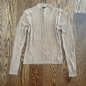 TOPSHOP Beige Pink Knit Long sleeve Mockneck Size 8